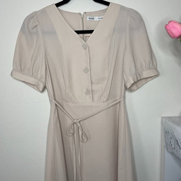 Korean Tie Front Mini Dress - Picture 4 of 5